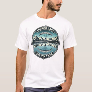 Mirror Lake Sky to Take paragliding t-shirt  Tシャツ