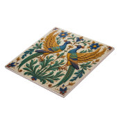 Mirrored Peacocks Coaster Ceramic Tile タイル (側面)