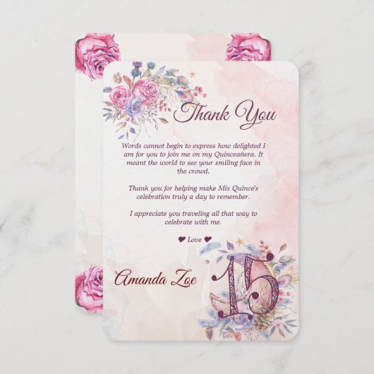 Mis 15 Thank you Note (正面/裏面)