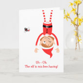 Mis-Bee-Having Elf Holiday Card カード (黄色い花)
