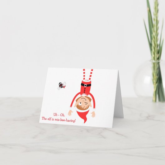 Mis-Bee-Having Elf Holiday Note Cards ノートカード (正面)