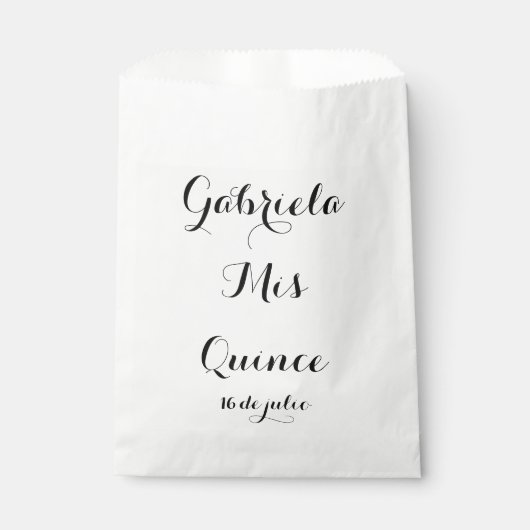 Mis Quinceお気に入りのバッグ – イベント用にカスタマイズ フェイバーバッグ (正面)