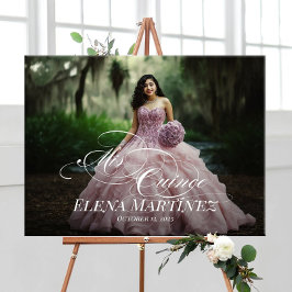 Mis Quinceキンセアニェラ歓迎サインと写真 ポスター