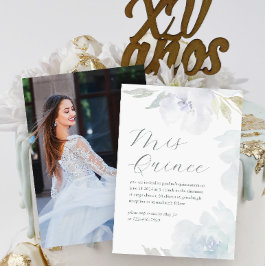 Mis Quinceフローラ15誕生日Quinceanera写真 招待状