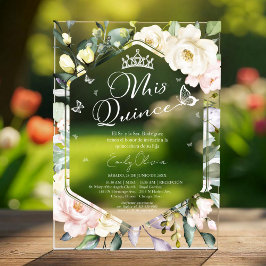 Mis Quince | バタフライ フラワー キンセañera スペイン語 アクリル招待状