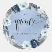 Mis Quince、ブルースペインのフローラリース ラウンドシール (正面)