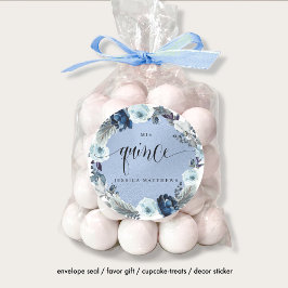 Mis Quince、ブルースペインのフローラリース ラウンドシール