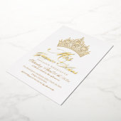 Mis Quince Anosエレガントホワイト金ゴールド写真 箔招待状 (回転した状態)