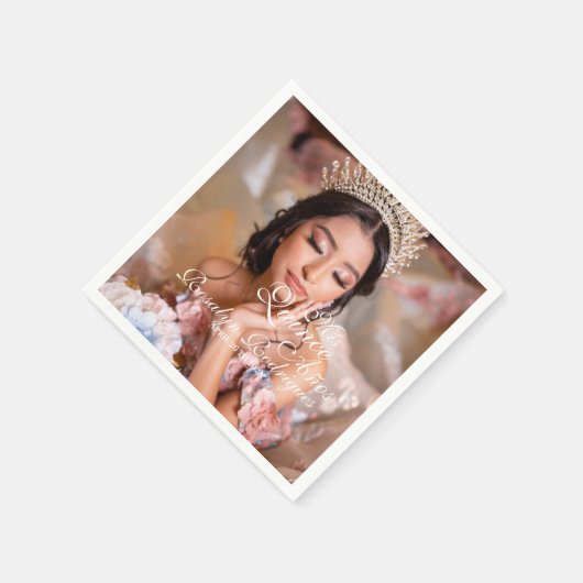 Mis Quince Anosキンセアニェラ写真15誕生日 スタンダードカクテルナプキン (角)