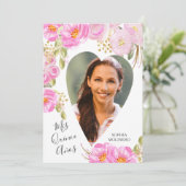 Mis Quince Anosフォトピンク金ゴールドフローラキンセアニェラ 招待状 (スタンド正面)