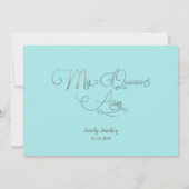 Mis Quince Anosブルーシルバースペインのトレンディー写真 招待状 (裏面)