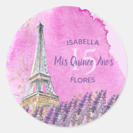 Mis Quince Años エッフェル塔 ピンクゴールド パリ テーマ ラウンドシール