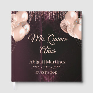 Mis Quince Años ゲストブック | 高級感のあるグリーンとゴールド