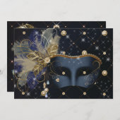 Mis Quince Anos、マスカレードパーティの招待状 招待状 (正面/裏面)