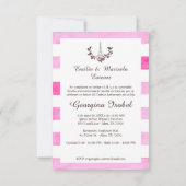 Mis Quince años Diseño Floral París Rayas Rosa サンキューカード (裏面)