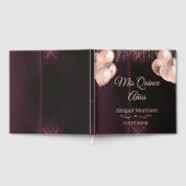 Mis Quince Años Guest Book | Elegant Green & Gold  ゲストブック (全面)