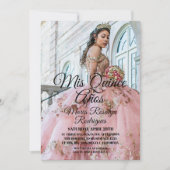 Mis Quince Años Modern Photo Quinceañera 招待状 (正面)