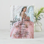 Mis Quince Años Modern Photo Quinceañera 招待状 (スタンド正面)