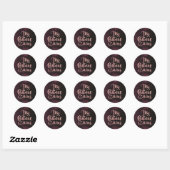 Mis Quince Años Round Stickers | Elegant Burgundy  ラウンドシール (シート)