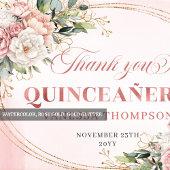 Mis Quince Boho Celebration Thanks Card Blush Pink サンキューカード