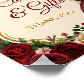 Mis Quince Burgundyフローラ素朴カードギフト ポスター (角)