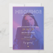 Mis Quince diseino moderno con foto 招待状 (正面)