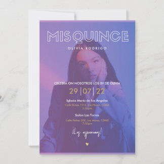 Mis Quince diseino moderno con foto 招待状