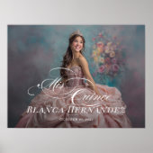 Mis Quince Quinceanera welcome sign with photo ポスター (正面)