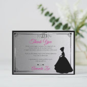 Mis Quince Thank you Note Black and White サンキューカード (スタンド正面)