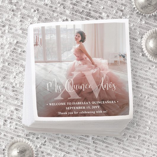 MIS XVアニョスキンセアニラモダン写真15誕生日 スタンダードカクテルナプキン