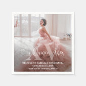 MIS XVアニョスキンセアニラモダン写真15誕生日 スタンダードカクテルナプキン (正面)