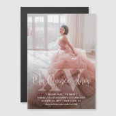 Mis XVアニョス写真キンセアニラモダンの日付を保存 マグネット招待状 (正面/裏面)