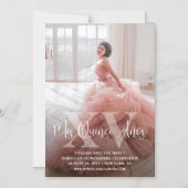 Mis XVアニョス写真キンセアニラモダンの日付を保存 マグネット招待状 (正面)