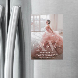 Mis XVアニョス写真キンセアニラモダンの日付を保存 マグネット招待状