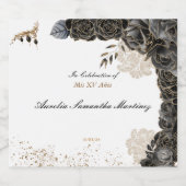 MIS XVアニョス酒ラベルブラック&金ゴールド リキュールボトルラベル (シングルラベル)