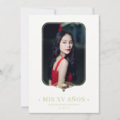 Mis XVレースのフローリッシュゴールデンエフェクトフォトスペインの 招待状 (正面)