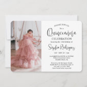 Mis XV Quinceaenera 2モダン写真15誕生日 招待状 (裏面)