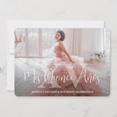 Mis XV Quinceaenera 2モダン写真15誕生日 招待状 (正面)