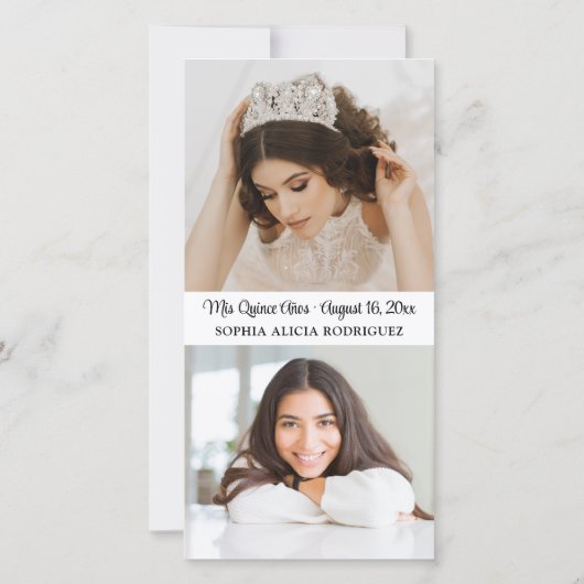 Mis XV Quinceaenera 3モダン写真15誕生日 セーブザデート (裏面)