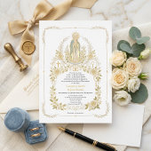 Misa de Velació Catholic Virgin Mary Nuptial Mass  箔招待状