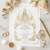 Misa de Velació Catholic Virgin Mary Nuptial Mass  箔招待状