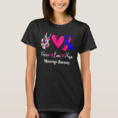 Miscarriage Awareness Peace Love Hope Pink & Blue  Tシャツ (正面)