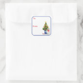 Mischievous Cat Holiday Stickers スクエアシール (バッグ)