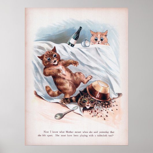 Mischievous Kittens, Louis Wain ポスター (正面)