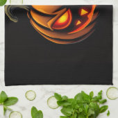 Mischievous Pumpkin Monster Halloween Towel キッチンタオル (折り畳み)