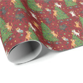Mischievous Tree-Climbing Cats Funny Christmas ラッピングペーパー (ロールコーナー)