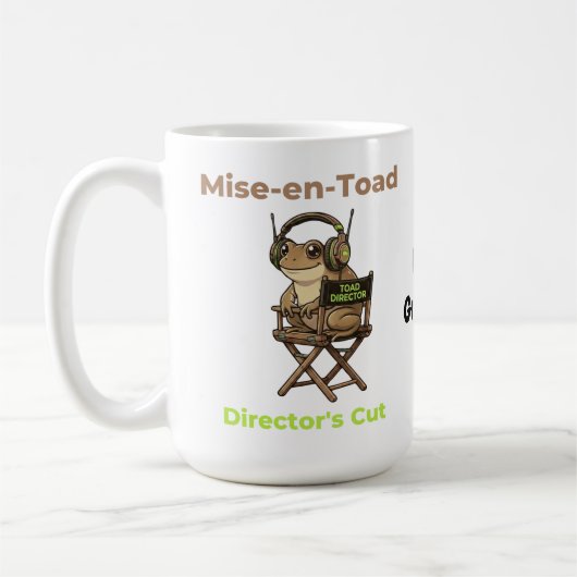 Mise-en-Toad Director’s Cut Cinema Pun Toad Art コーヒーマグカップ (左)