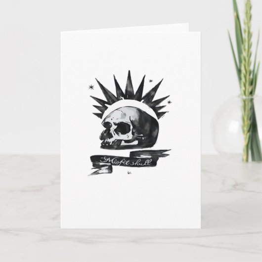 Misfit Skull Creative CharacteFolded Greeting Card カード (正面)