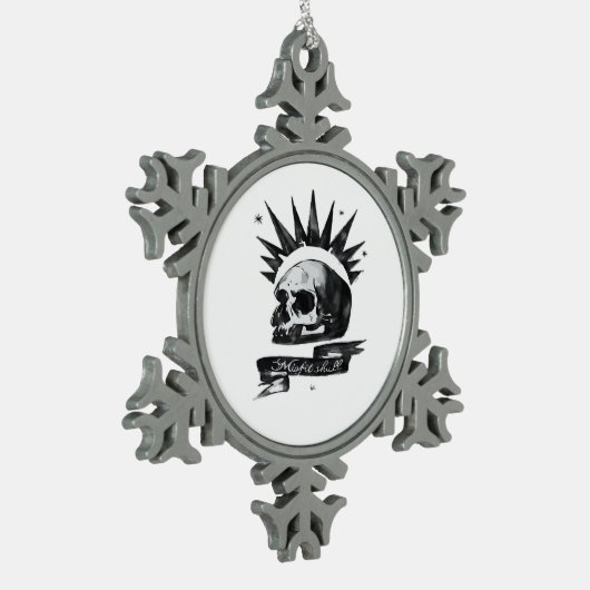 Misfit Skull Creative Character Art Style スノーフレークピューターオーナメント (左)