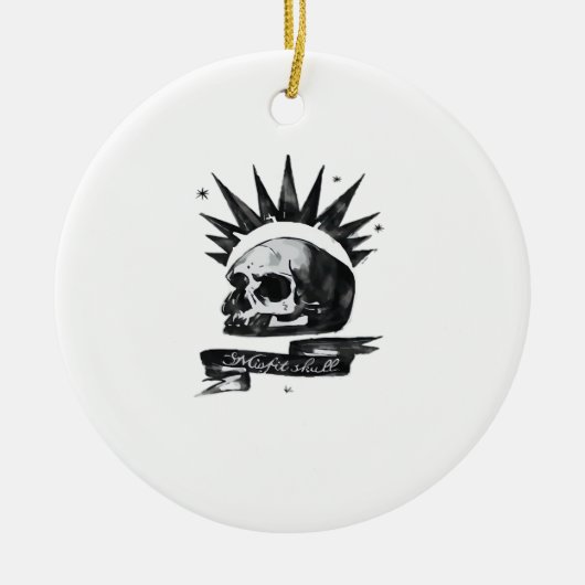Misfit Skull Creative Character Art Style Ornament セラミックオーナメント (正面)